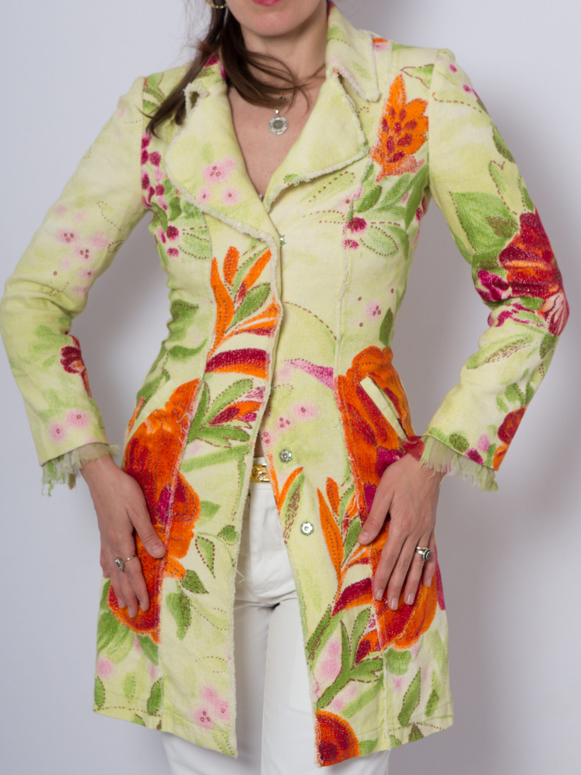 Roberta Scarpa Floral Linen Coat Roberta Scarpa Floral Linen Coat