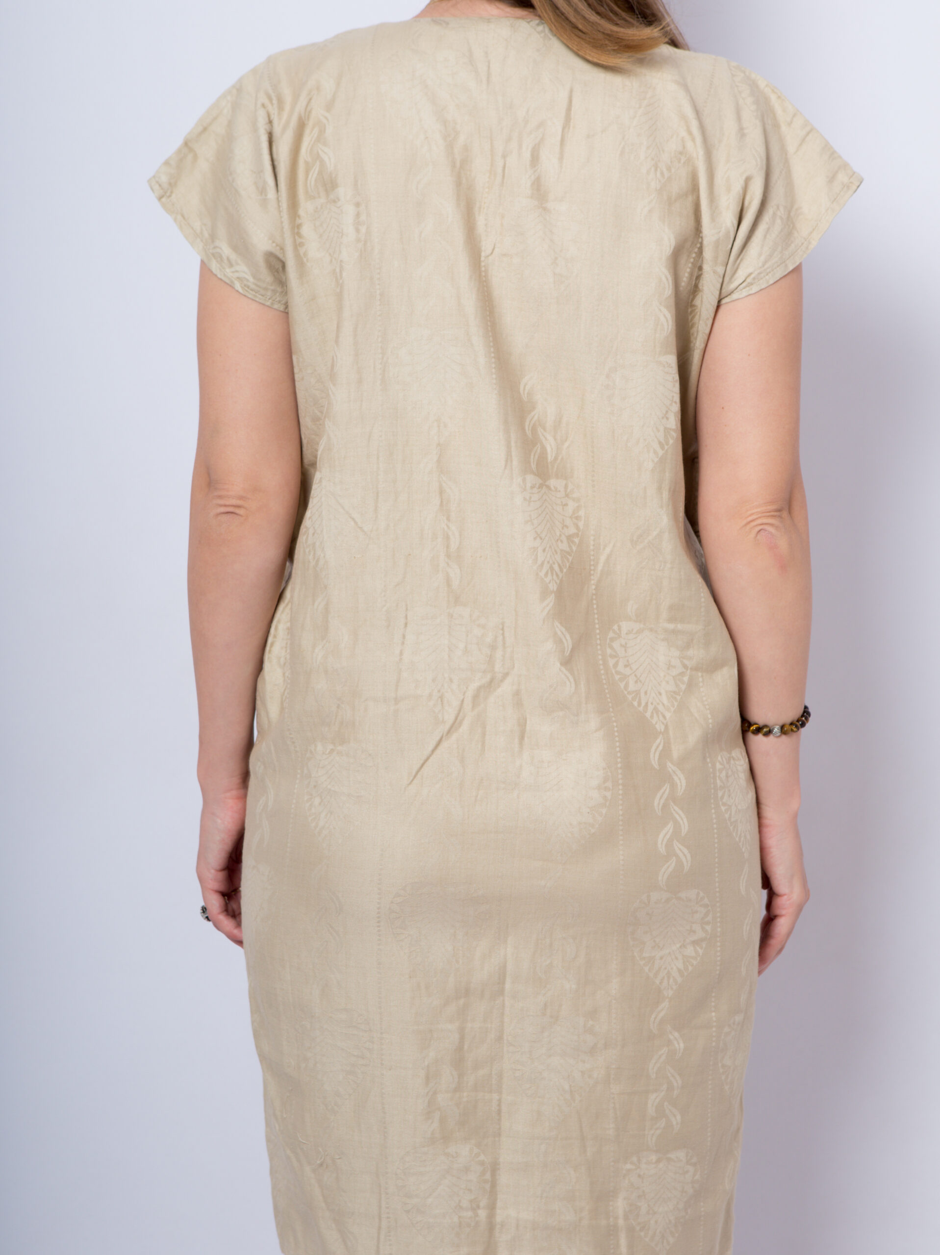 80s Beige Jacquard Oversized Dress 80s Beige Jacquard Oversized Dress - Image 3
