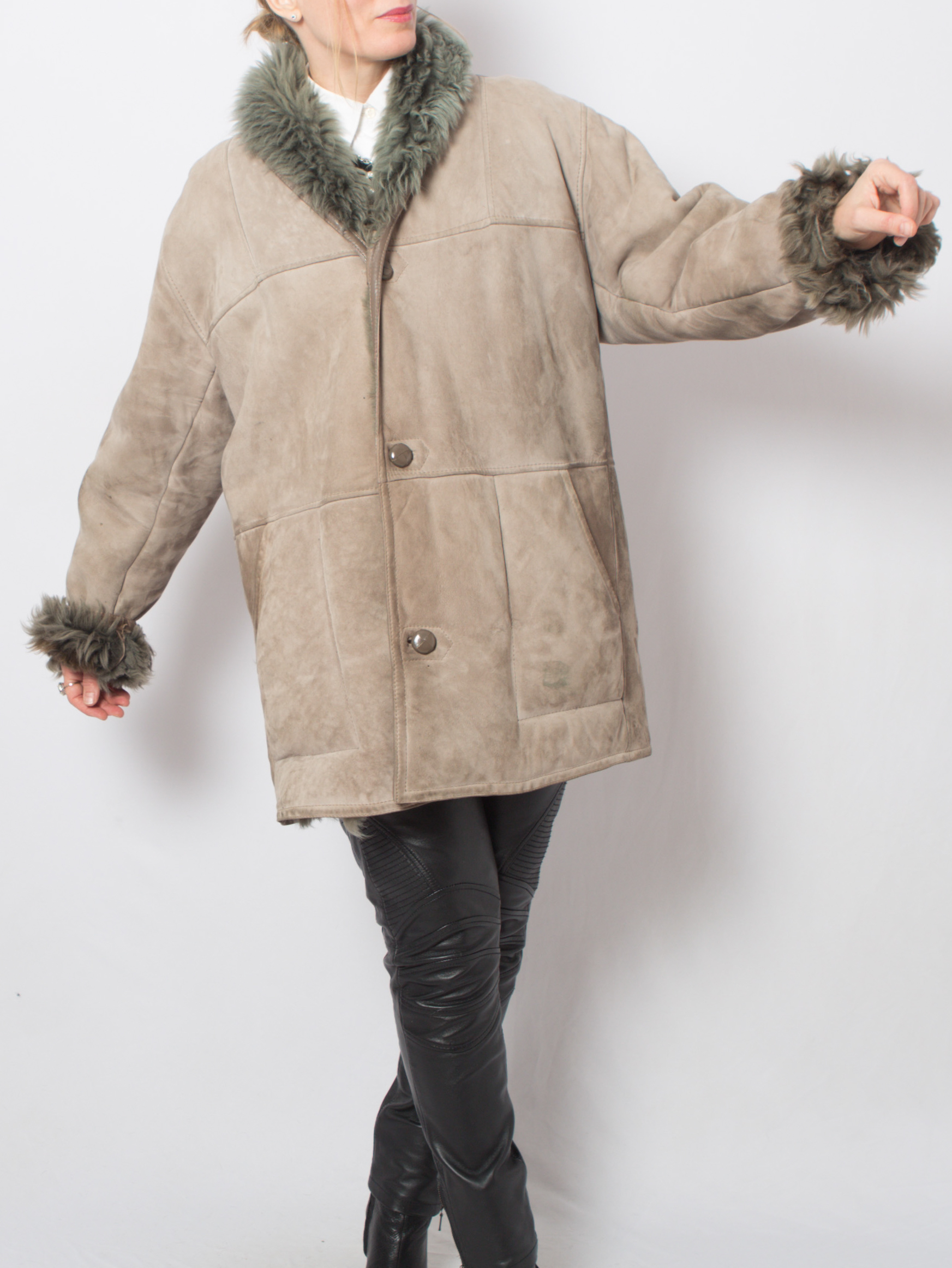 Vintage Oversized Shearling Jacket Vintage Oversized Shearling Jacket - Image 2