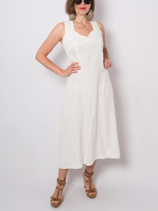 Vintage Linen Button Up Dress Maxi - Image 6