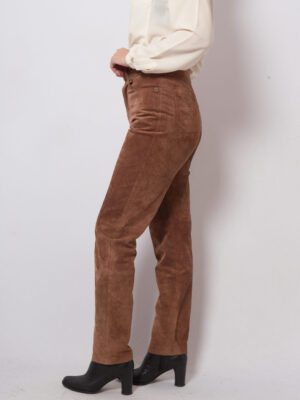 Vintage Brown Suede Pants Women