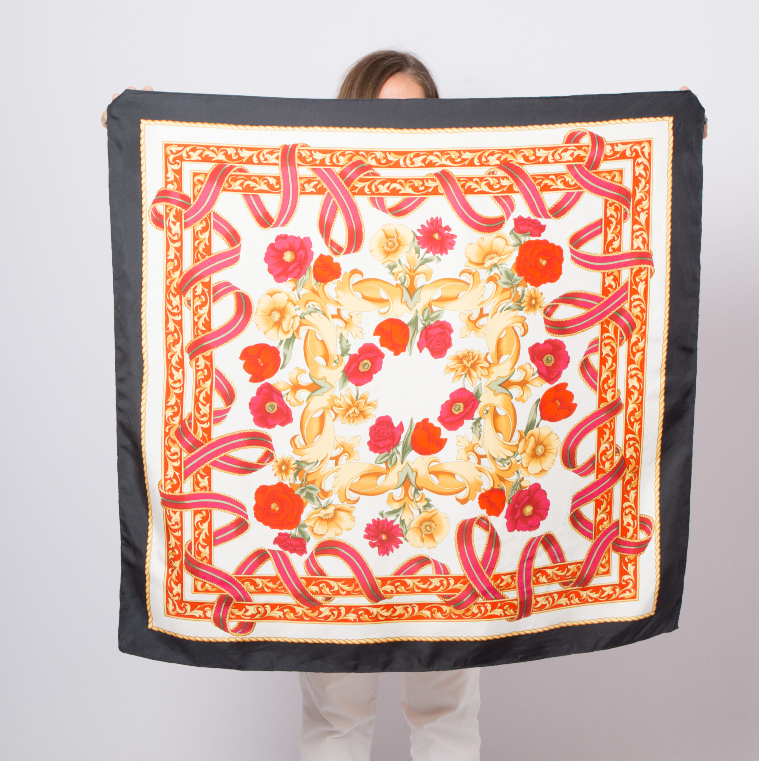 Vintage Large Square Silk Scarf Vintage Large Square Silk Scarf - Image 3