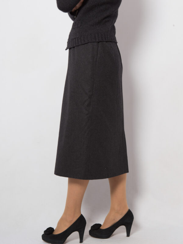 Vintage Wool Pleated Skirt Midi - Image 3
