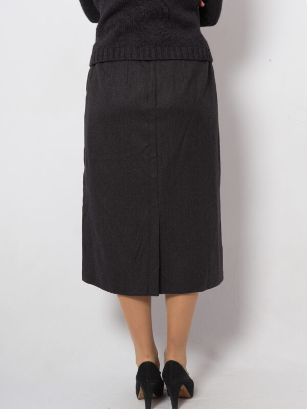 Vintage Wool Pleated Skirt Midi - Image 4