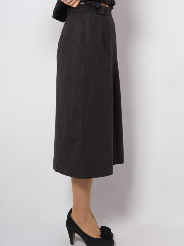 Vintage Wool Pleated Skirt Midi - Image 5
