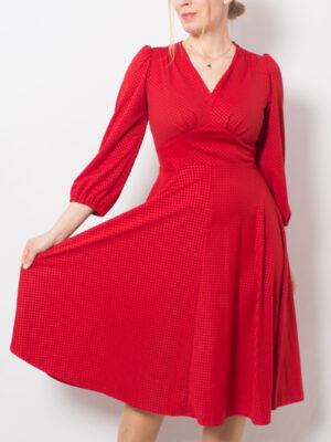 1970s Polka dot Flare Dress