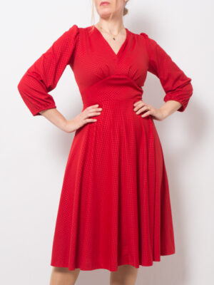 1970s Polka dot Flare Dress
