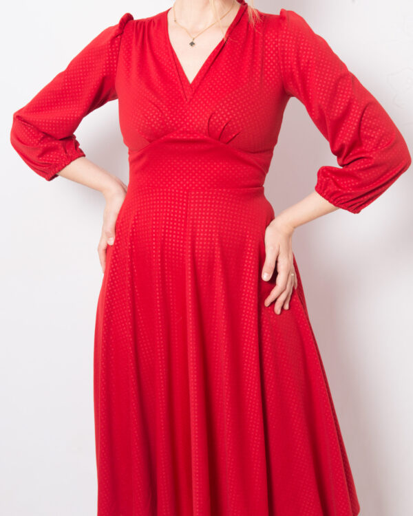 1970s Polka dot Flare Dress - Image 7