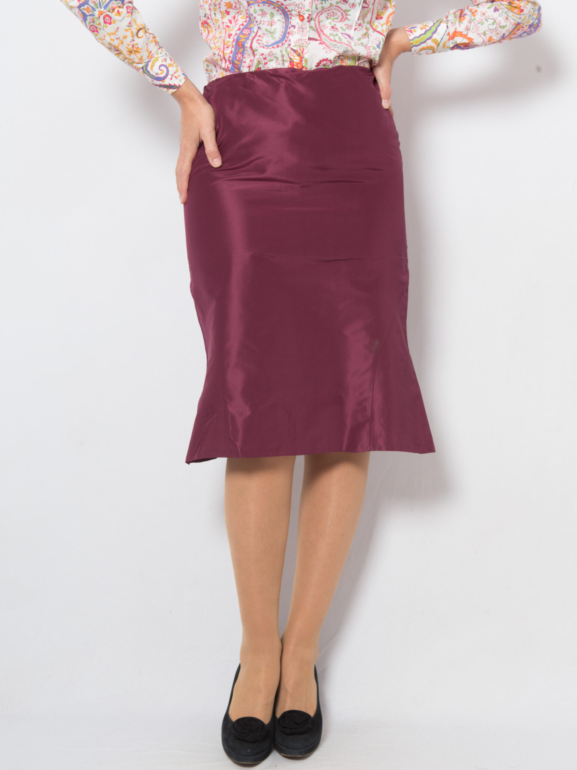 LUISA SPAGNOLI Silk Skirt with Ruffle Hem LUISA SPAGNOLI Silk Skirt with Ruffle Hem