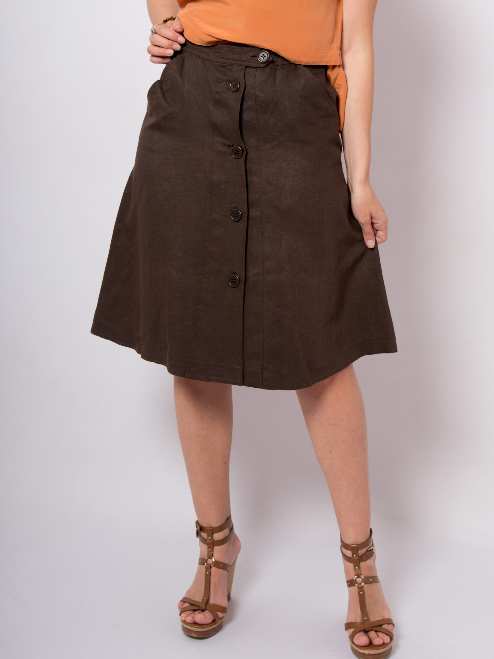 ASPESI Linen Button Skirt Vintage ASPESI Linen Button Skirt Vintage