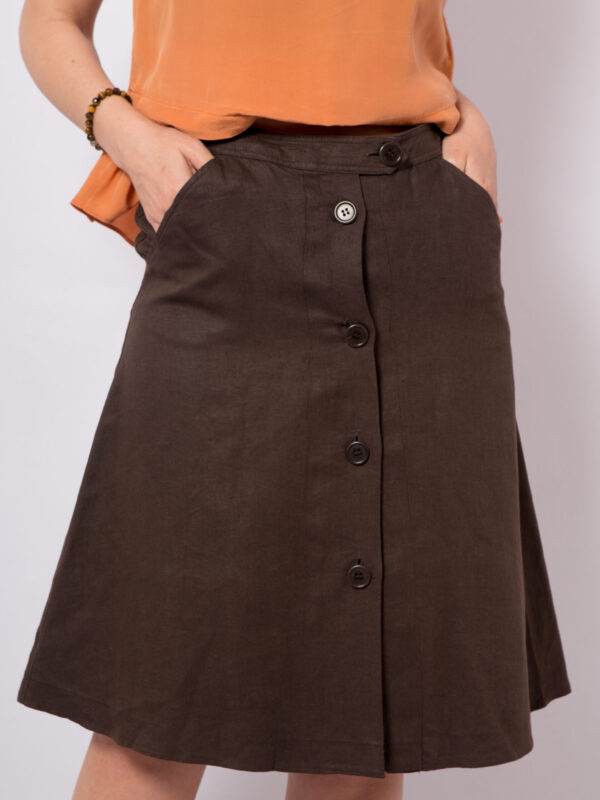 ASPESI Linen Button Up Skirt