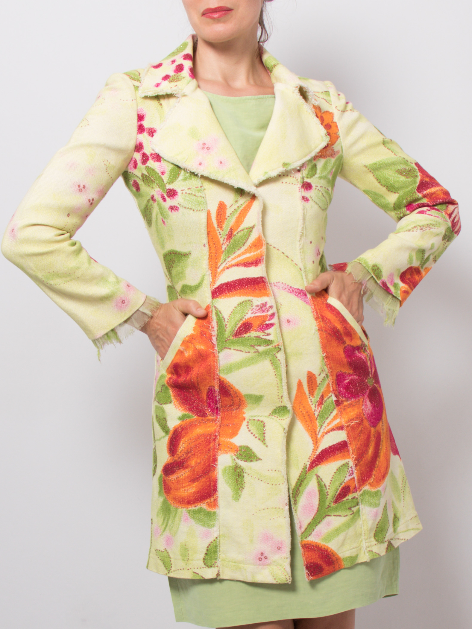 Roberta Scarpa Floral Linen Coat Roberta Scarpa Floral Linen Coat - Image 7