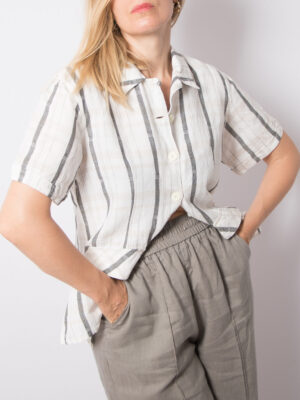 Vintage Italian Striped Linen Shirt