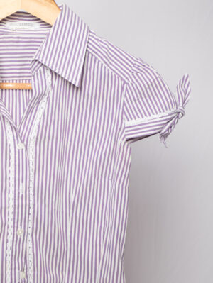 Vintage Nara Camicie Lilac Striped Blouse