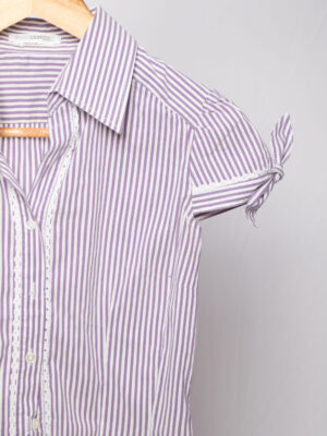 Vintage Nara Camicie Lilac Striped Blouse