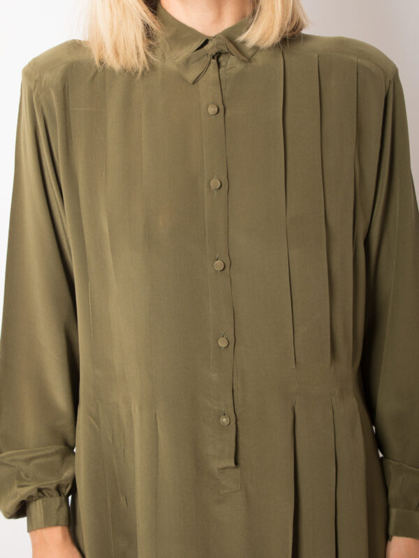 Vintage Olive Silk Dress by Loretta di Lorenzo - Image 3