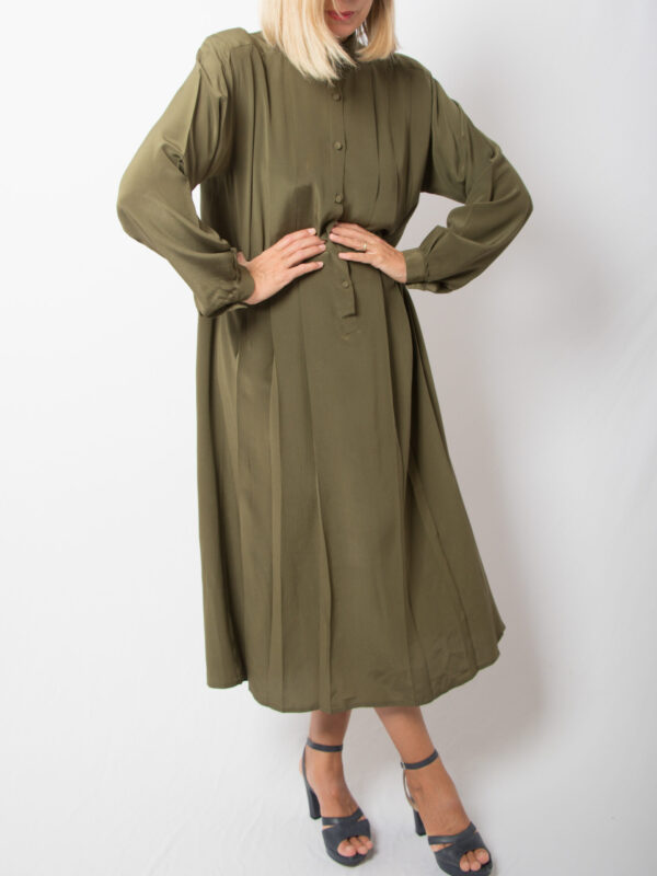 Vintage Olive Silk Dress by Loretta di Lorenzo