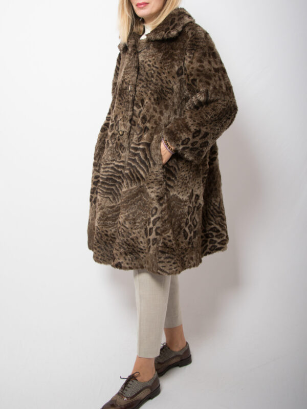Vintage Leopard Faux Fur Coat - Image 3