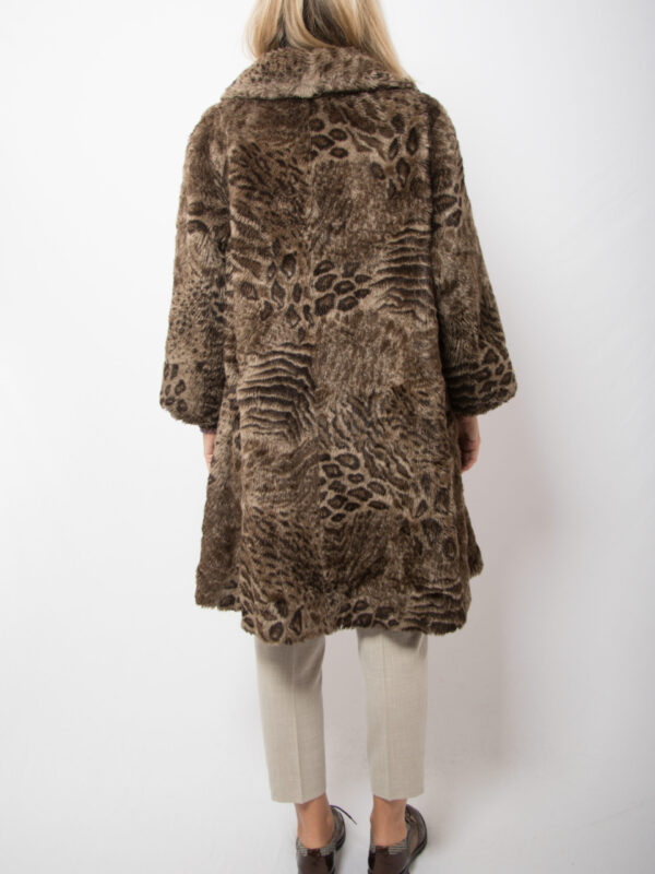 Vintage Leopard Faux Fur Coat - Image 6