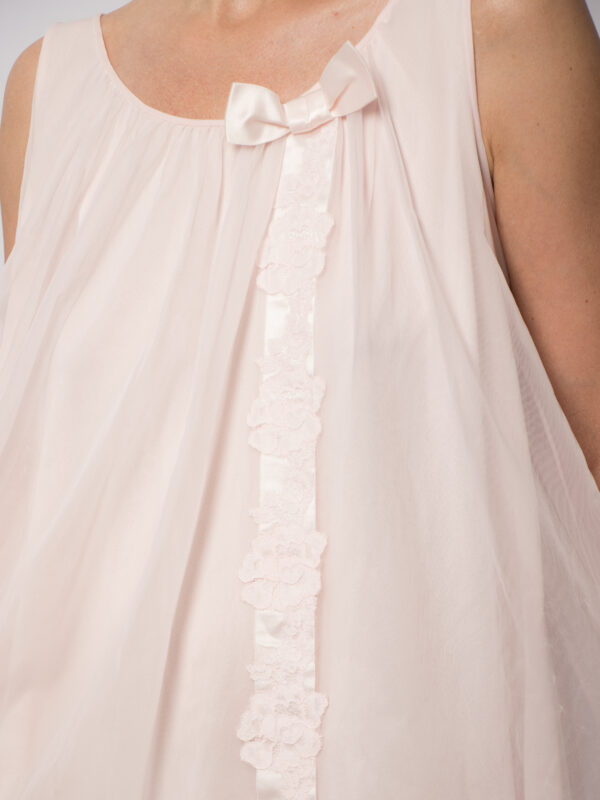 Vintage Pink Nylon Babydoll Nightgown BY Shadowline, Size M Lace Trim Satin Bow Gift for Girlfriend Wife