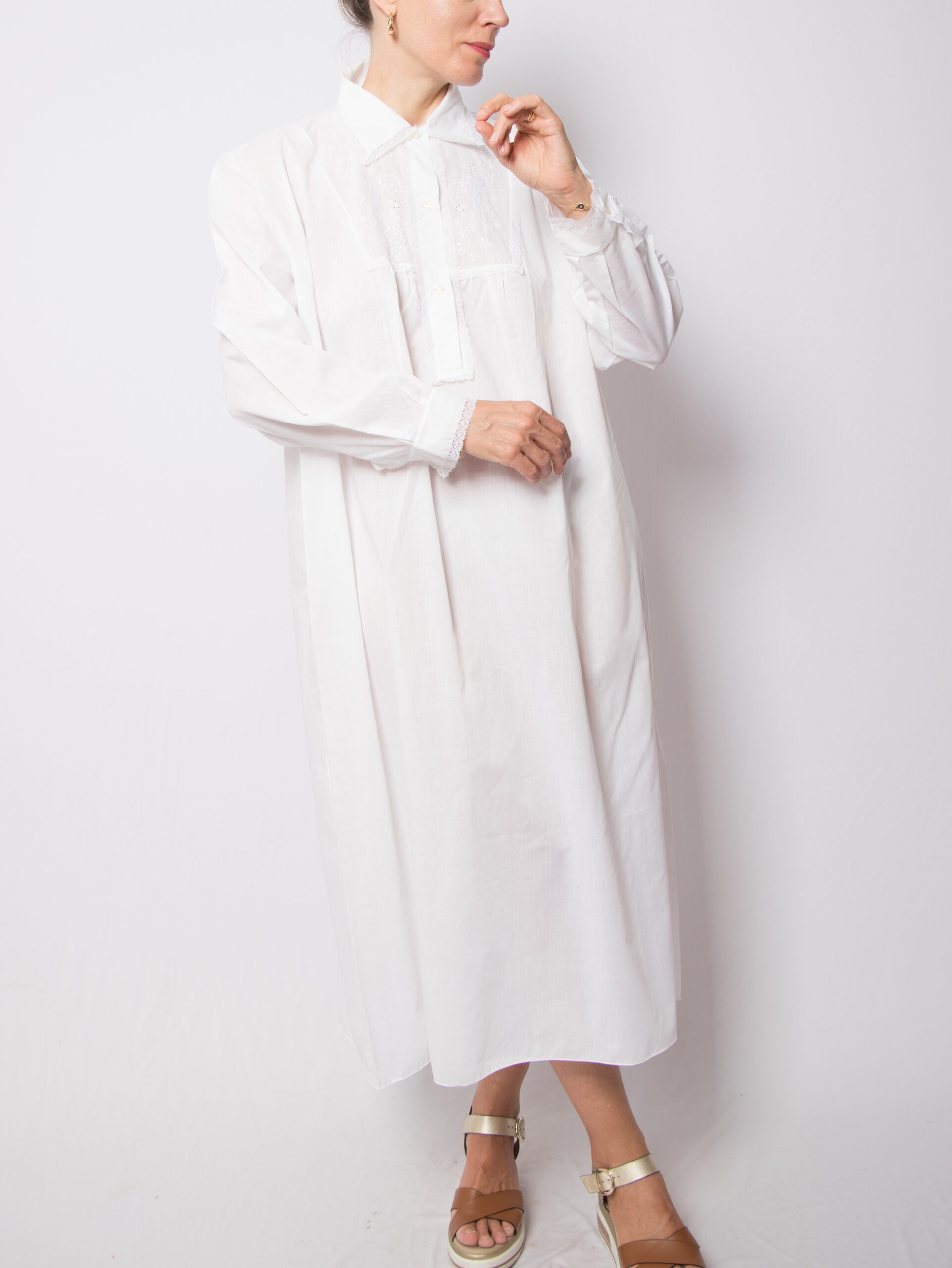 Vintage White Maxi Nightgown Victorian Style Vintage White Maxi Nightgown Victorian Inspired