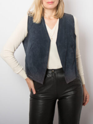 RARE Vintage Blue Suede Vest