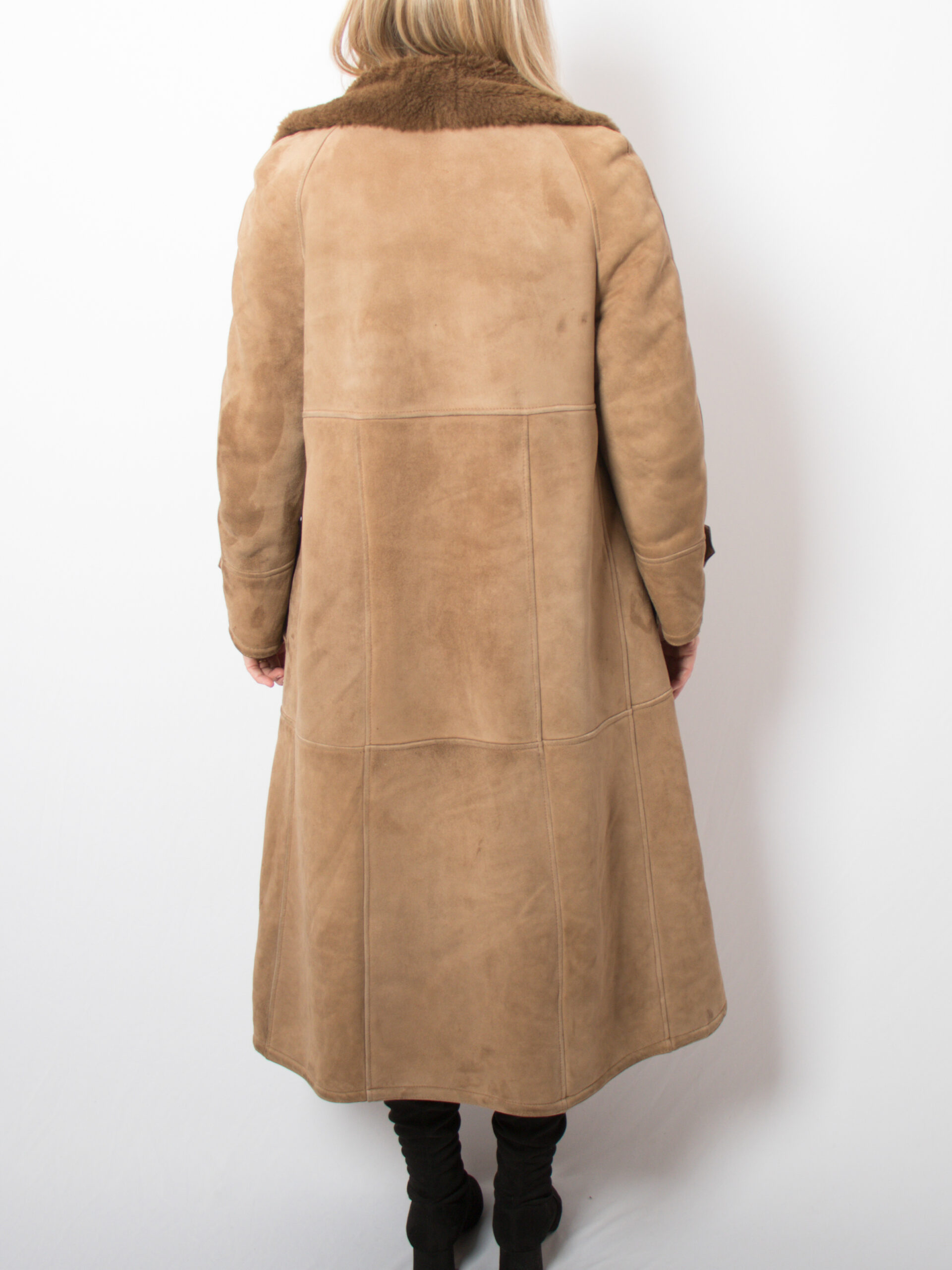 Vintage Suede Long Sheepskin Coat Vintage Suede Long Sheepskin Coat - Image 4