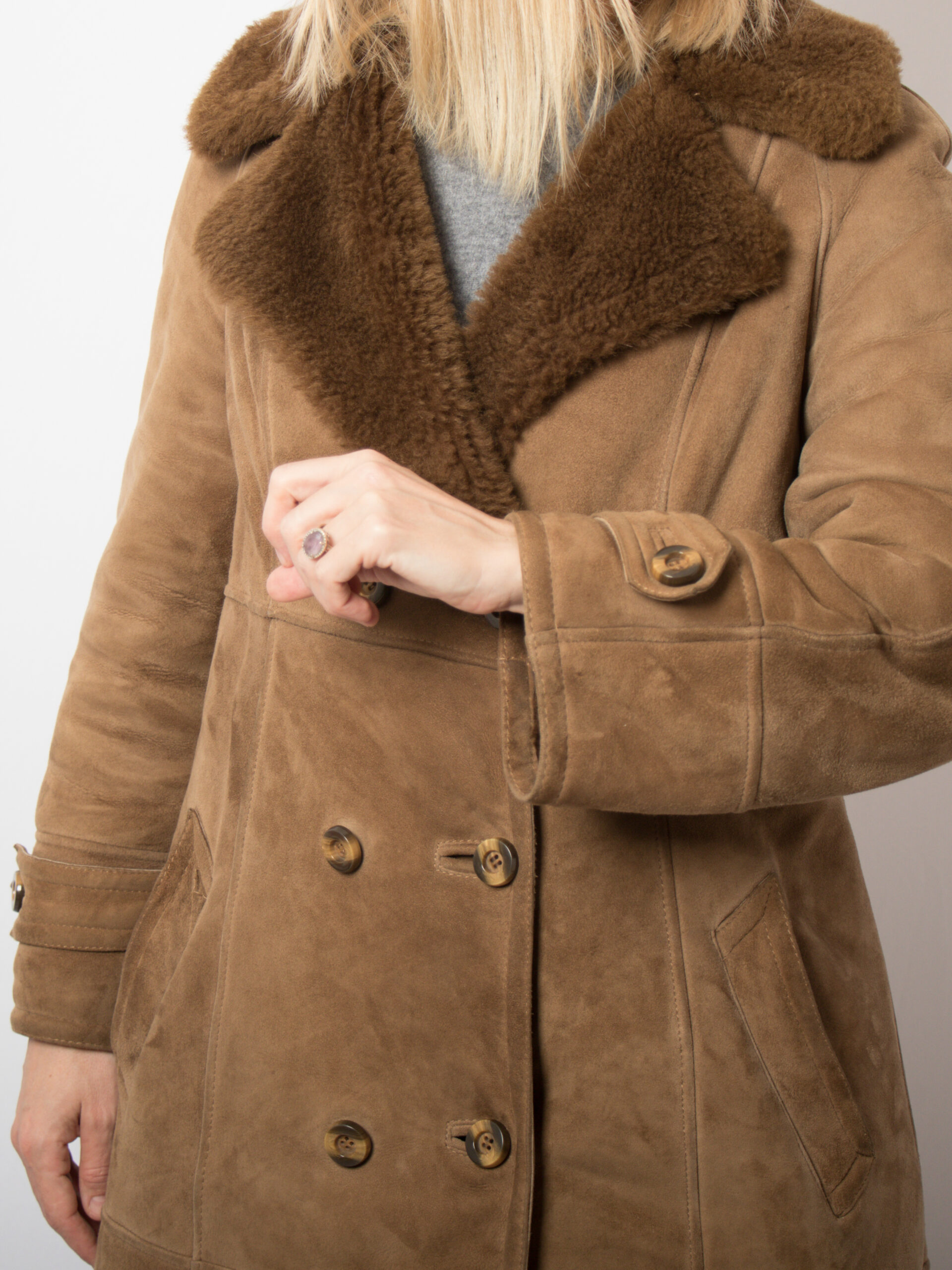 Vintage Suede Long Sheepskin Coat Vintage Suede Long Sheepskin Coat - Image 6