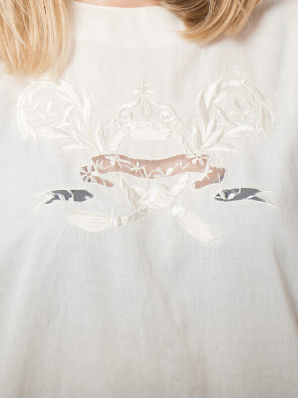 Vintage Regal Embroidery Cutwork Blouse - Image 3
