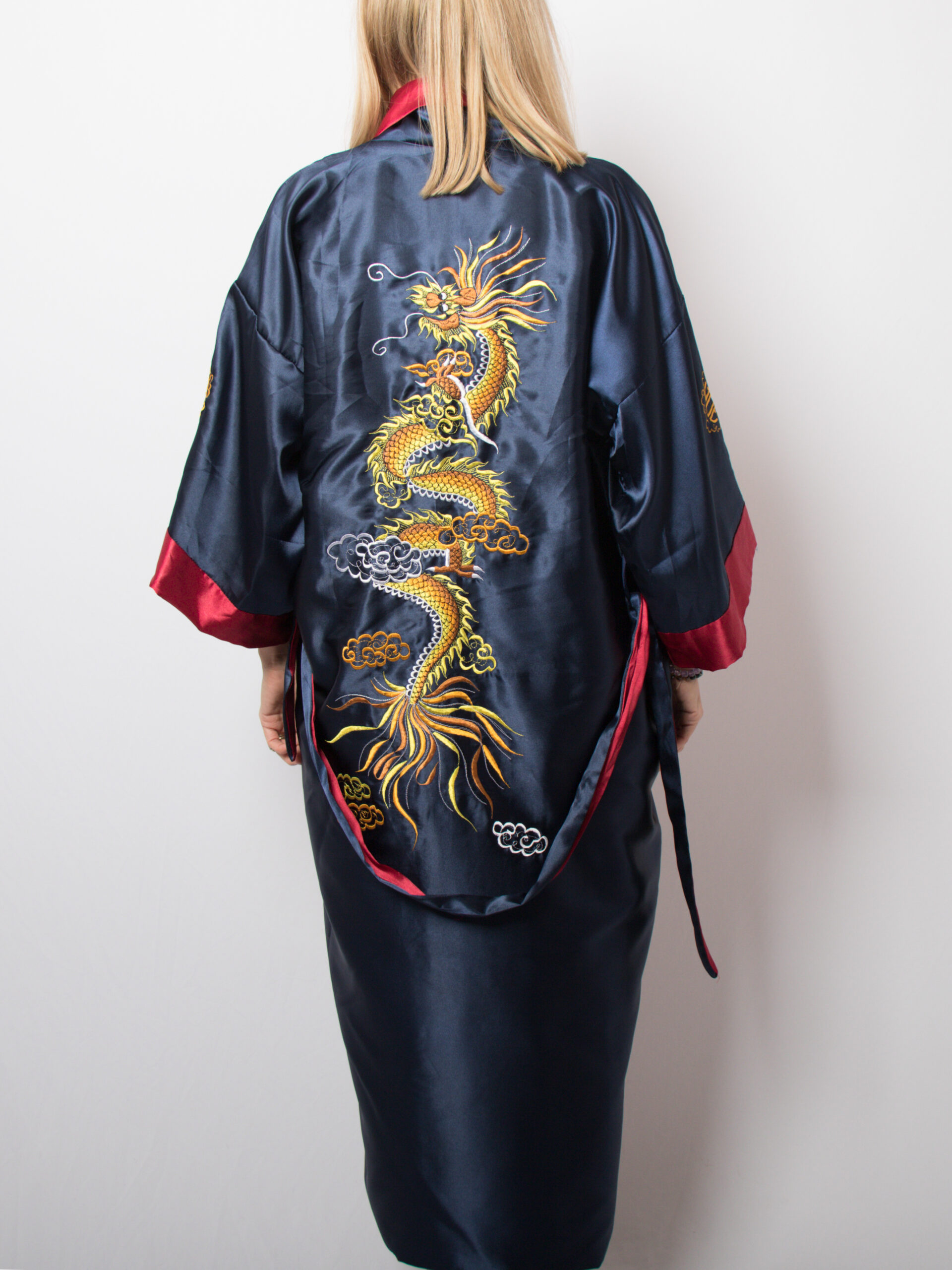 Vintage Reversible Satin Kimono Robe Vintage Reversible Satin Kimono Robe - Image 3
