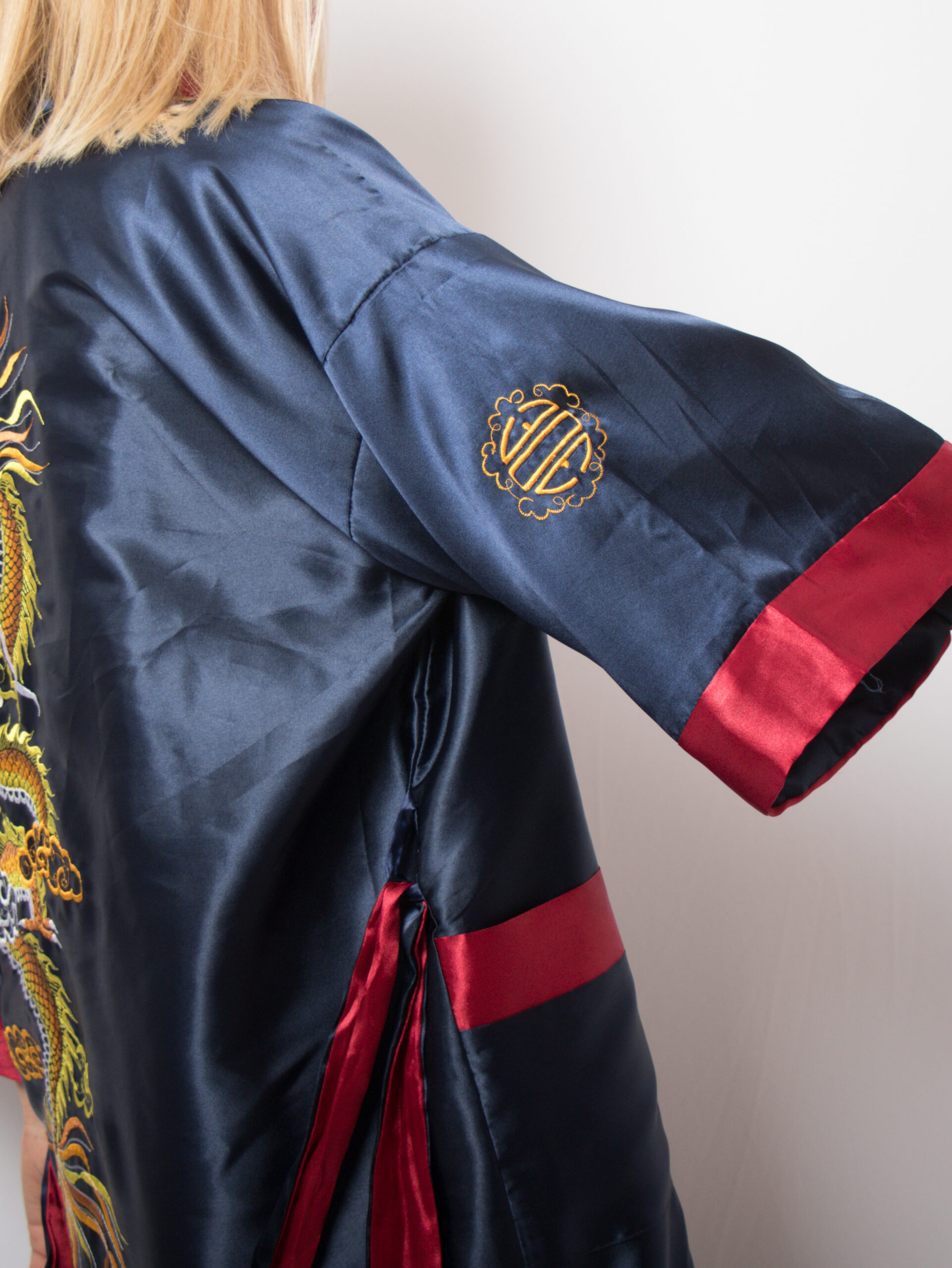 Vintage Reversible Satin Kimono Robe Vintage Reversible Satin Kimono Robe - Image 4