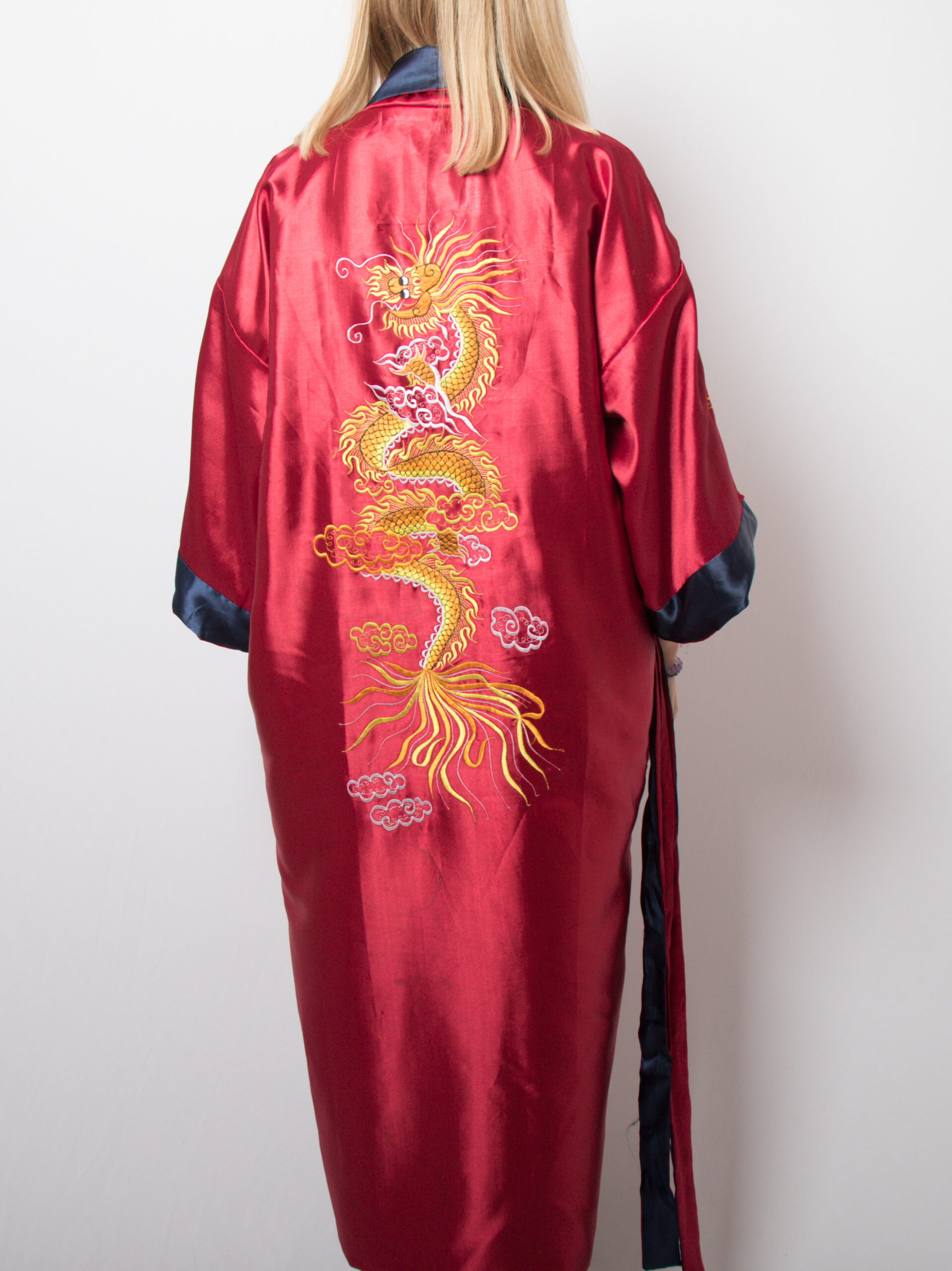 Vintage Reversible Satin Kimono Robe Vintage Reversible Satin Kimono Robe - Image 7