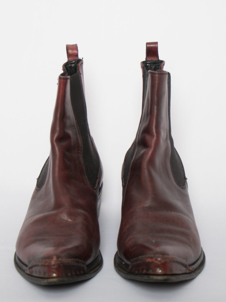 Vintage Burgundy Ankle Leather Boots