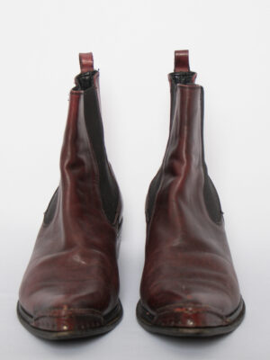 Vintage Burgundy Ankle Leather Boots