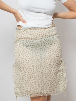 Y2K Kristina Ti Silk See Through Floral Mini Skirt Made in Italy Size S