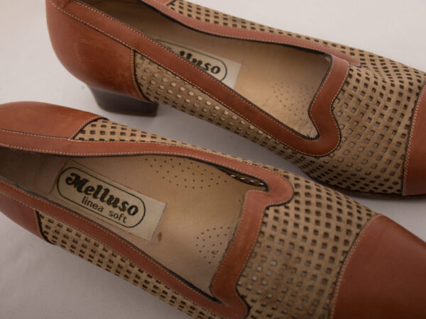 Vintage Perforated Leather Heels EUR 41 - Image 2