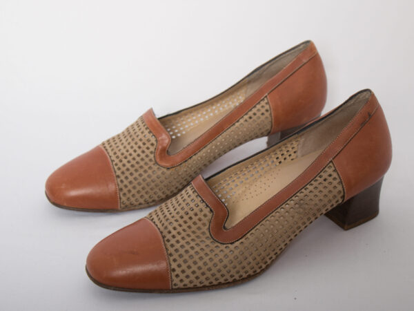 Vintage Perforated Leather Heels EUR 41 - Image 3