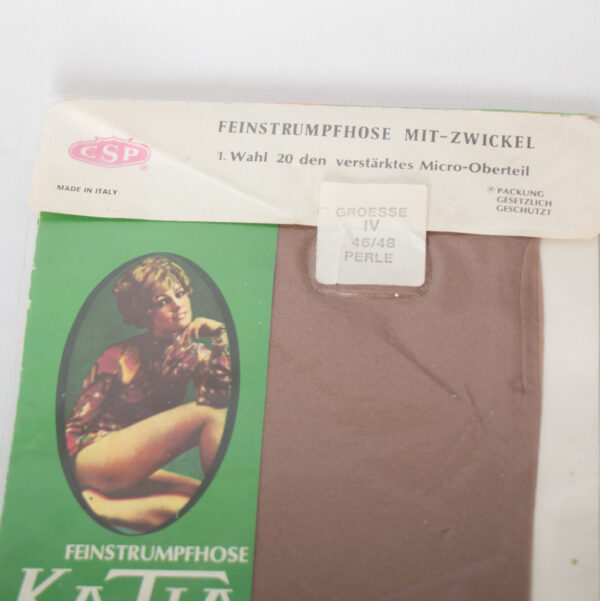 Vintage 60s Katia Nylon Tights Made in Italy Size 46/48 20 DEN Sheer “Perle”