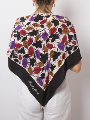 Vintage Large Square Silk Scarf by Saint Michel