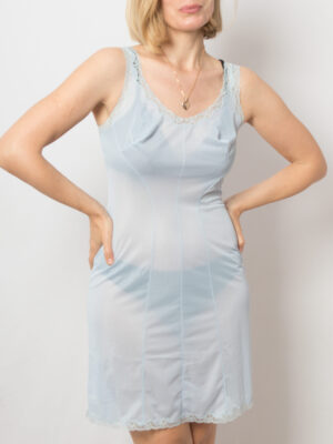 Vintage Blue Nylon Slip Dress