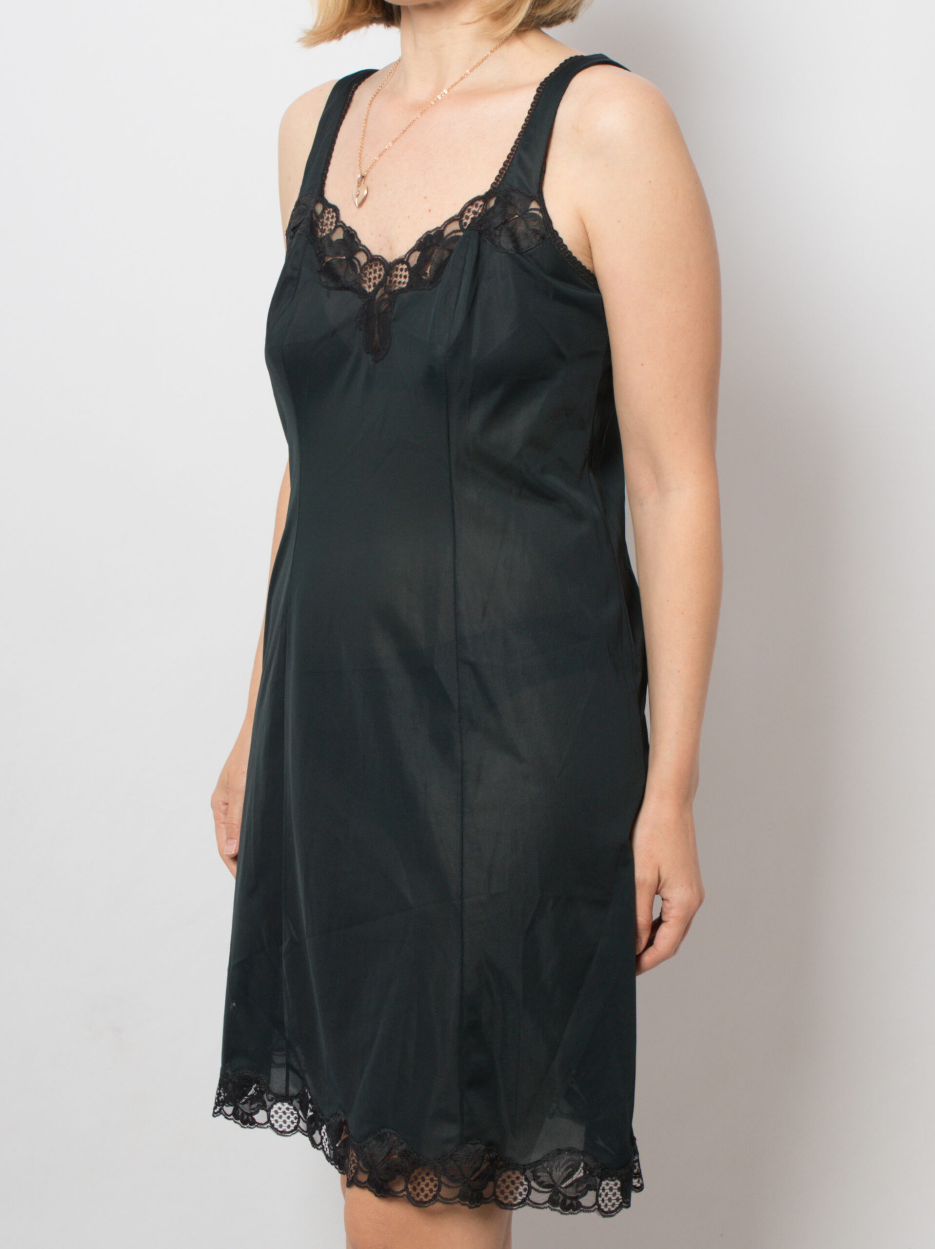 Vintage Black Nylon Slip Dress Vintage Black Nylon Slip Dress - Image 2