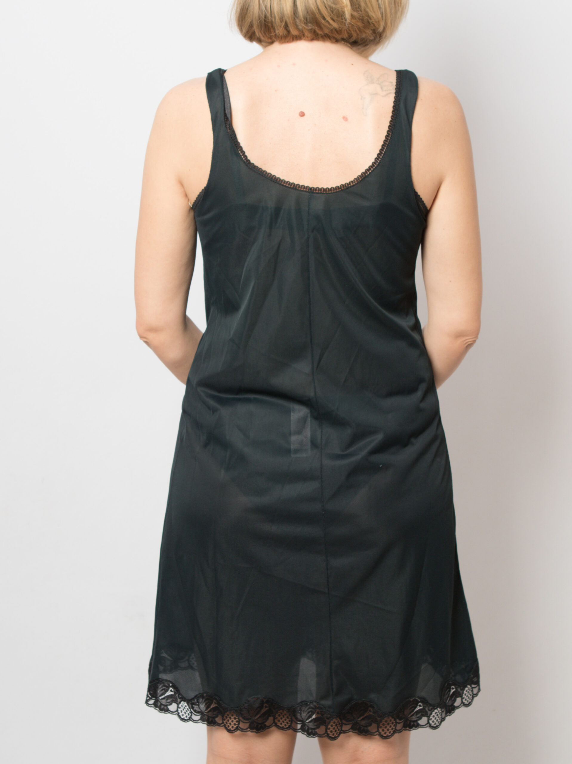 Vintage Black Nylon Slip Dress Vintage Black Nylon Slip Dress - Image 3