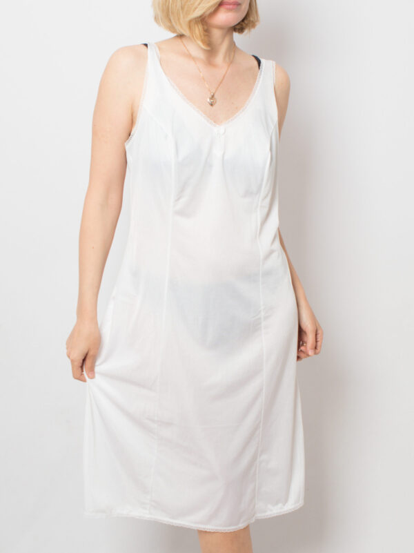 Vintage Midi White Full Slip