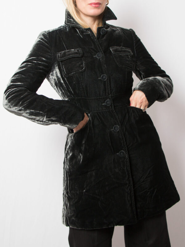 ASPESI Grey Velvet Coat Women