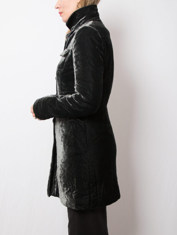 ASPESI Grey Velvet Coat Women - Image 3