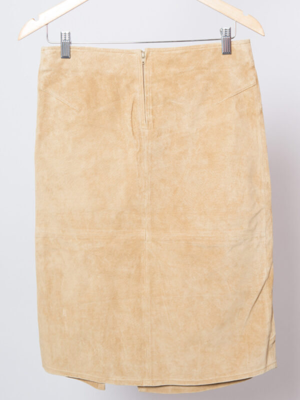 Vintage Camel Suede Skirt Women - Image 3