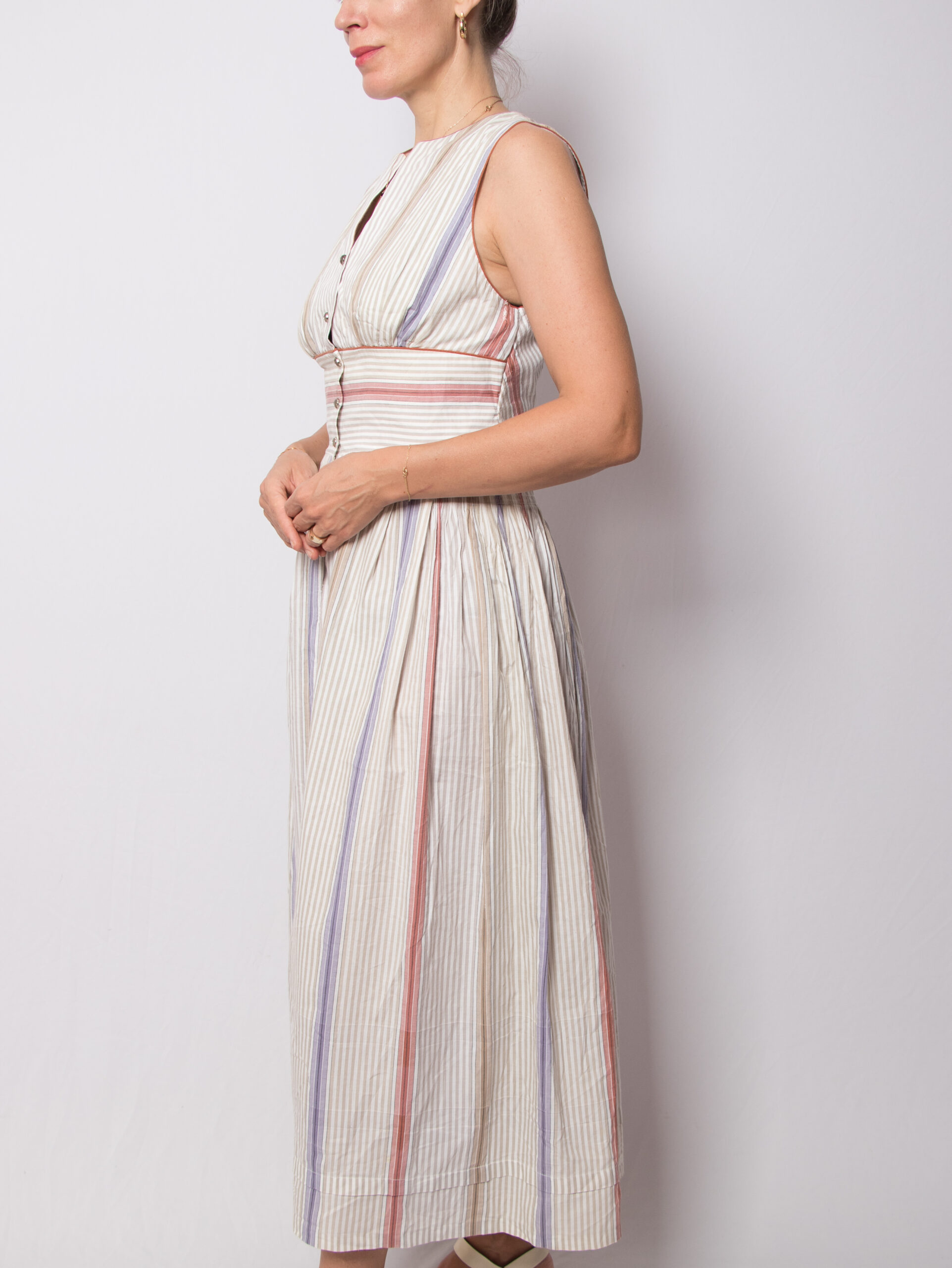 Vintage Midi Striped Folk Dress Vintage Midi Striped Folk Dress - Image 3