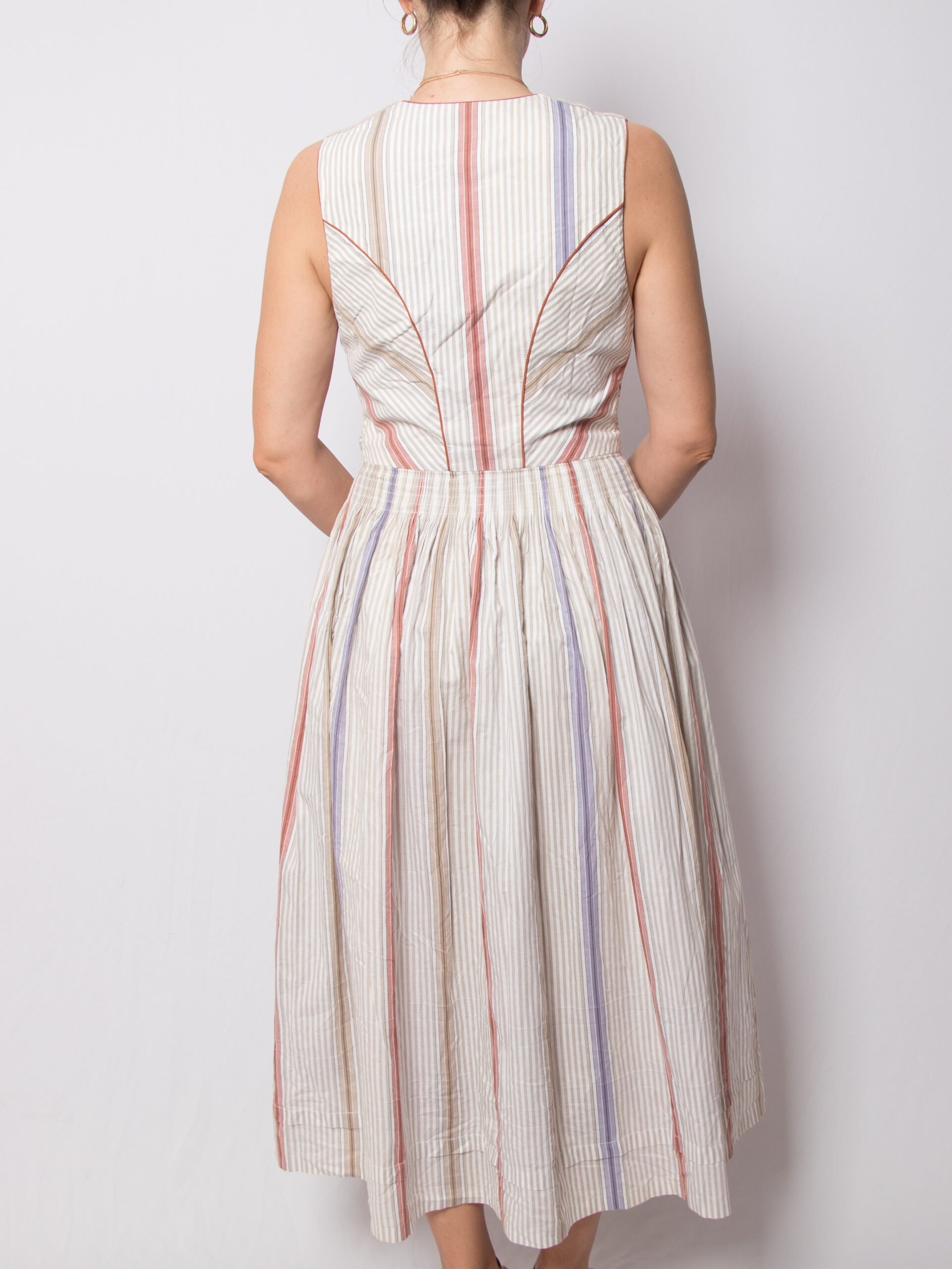 Vintage Midi Striped Folk Dress Vintage Midi Striped Folk Dress - Image 4