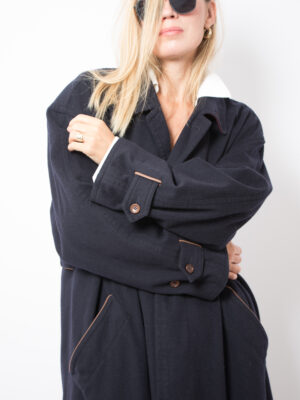Vintage Cashmere Wool Coat Long Loden Oversized Menswear Size XL Gift for Husband Boyfriend