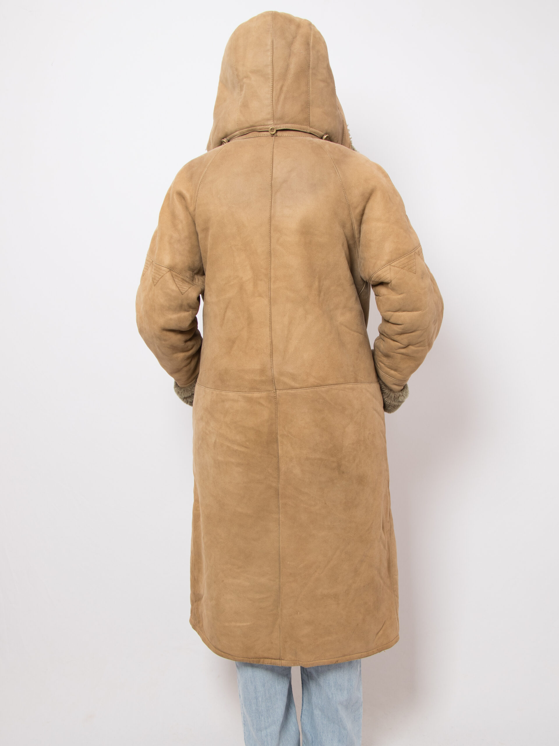 Vintage Suede Hooded Sheepskin Coat Vintage Suede Hooded Sheepskin Coat - Image 5